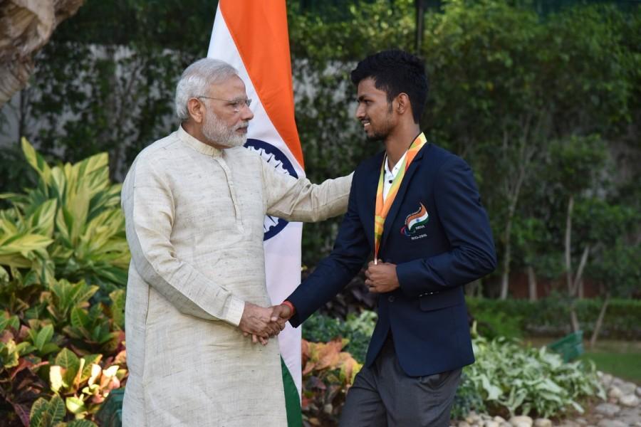 PM Narendra Modi meets India's Rio Paralympics medallists. Narendra Modi,PM Narendra Modi,Narendra Modi Rio Paralympics medallists,Rio Paralympics medallists,Rio Paralympics,India's Rio Paralympics medallists