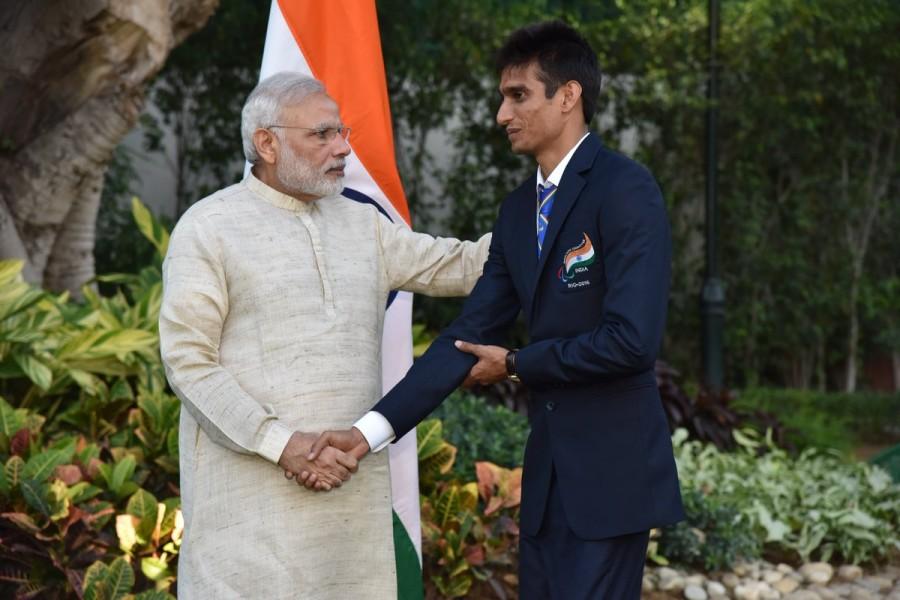 PM Narendra Modi meets India's Rio Paralympics medallists. Narendra Modi,PM Narendra Modi,Narendra Modi Rio Paralympics medallists,Rio Paralympics medallists,Rio Paralympics,India's Rio Paralympics medallists