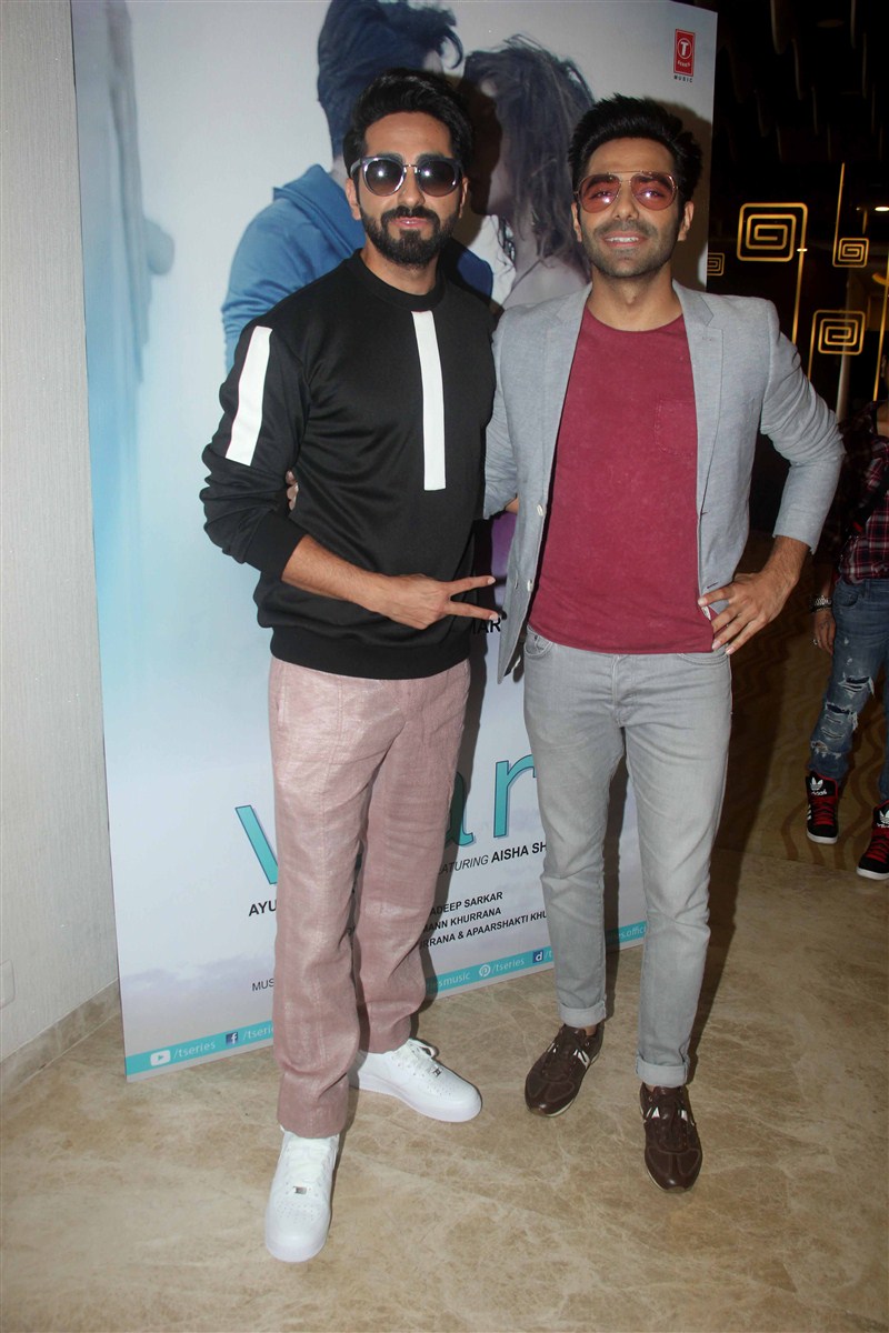 Celebs like Ayushmann Khurrana, Aisha Sharma, Apaarshakti Khurrana and others spotted at the launch of the song 'Ik Vaari'. Ayushmann Khurrana,Aisha Sharma,Apaarshakti Khurrana,Ik Vaari,Ik Vaari song,Ik Vaari song launch,Ik Vaari song launch pics,Ik Vaari song launch images,Ik Vaari song launch photos,Ik Vaari song launch stills,Ik Vaari song launch pictures