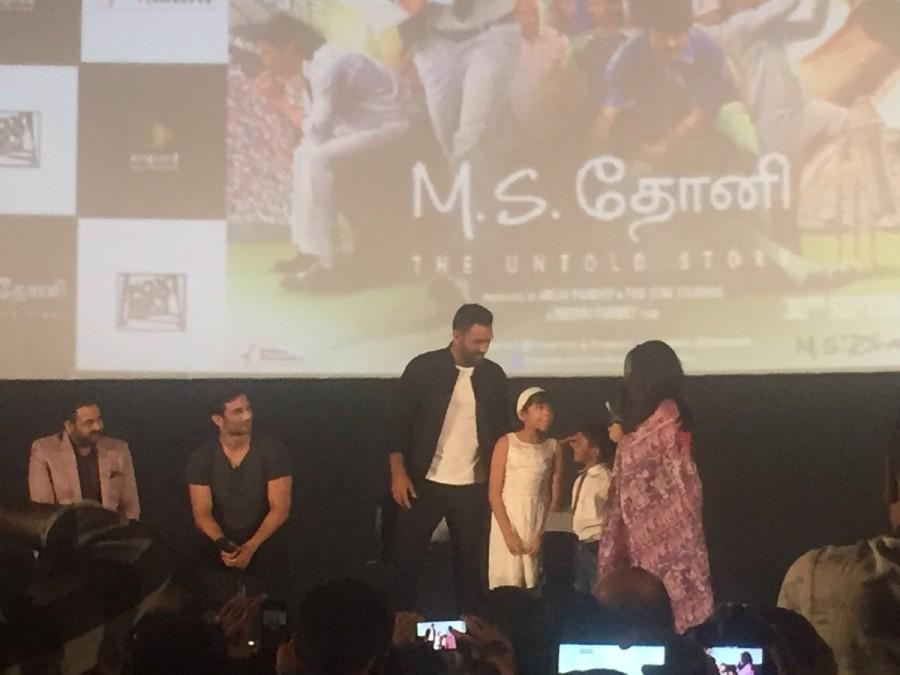 India's limited overs skipper Mahendra Singh Dhoni promotes M.S. Dhoni: The Untold Story in Chennai. Dhoni,M.S. Dhoni,MS Dhoni,M.S. Dhoni: The Untold Story,Dhoni in Chennai,MS Dhoni in Chennai,Dhoni promotes M.S. Dhoni movie,Sushant Singh Rajput,Mahendra Singh Dhoni