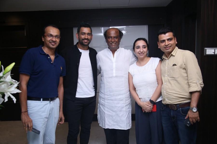 MS Dhoni and Sushant Singh Rajput meet Rajinikanth MS Dhoni,Sushant Singh Rajput,Rajinikanth,Superstar Rajinikanth,MS Dhoni meets Superstar Rajinikanth,Dhoni meets Superstar Rajinikanth,Dhoni meets Rajinikanth,Dhoni with Rajinikanth
