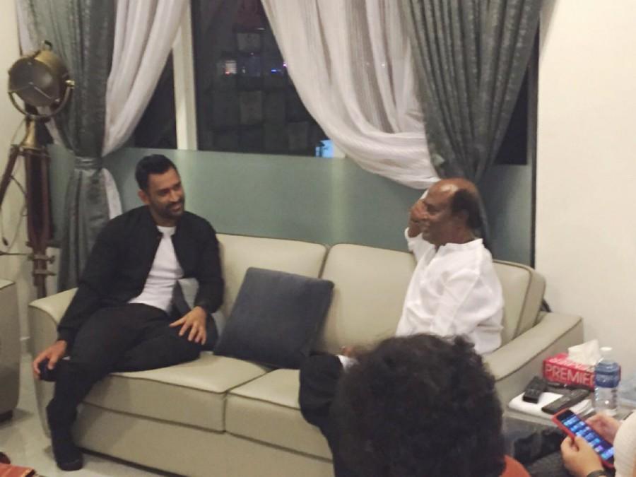 MS Dhoni and Sushant Singh Rajput meet Rajinikanth MS Dhoni,Sushant Singh Rajput,Rajinikanth,Superstar Rajinikanth,MS Dhoni meets Superstar Rajinikanth,Dhoni meets Superstar Rajinikanth,Dhoni meets Rajinikanth,Dhoni with Rajinikanth