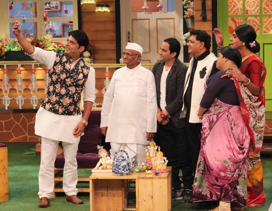 Veteran Gandhian and social crusader Kisan Baburao Hazare, alias Anna Hazare promotes his Biopic on 'The Kapil Sharma Show'. Anna Hazare,Anna Hazare on The Kapil Sharma Show,The Kapil Sharma Show,Kisan Baburao Hazare,Veteran Gandhian,Anna Hazare pics,Anna Hazare images,Anna Hazare photos,Anna Hazare stills,Anna Hazare pictures