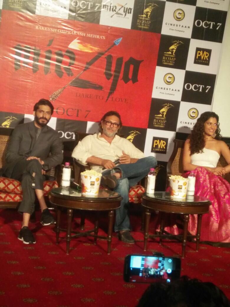 Bollywood movie Mirzya Second trailer launched today in Delhi. Celebs like Harshvardhan Kapoor, Saiyami Kher, Rakeysh Mehra and others graced the event. Mirzya Second trailer launch,Mirzya Second trailer,Mirzya trailer,Harshvardhan Kapoor,Saiyami Kher,Rakeysh Mehra,Mirzya Second trailer launch pics,Mirzya Second trailer launch images,Mirzya Second trailer launch photos,Mirzya Second trailer launch stills