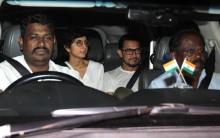 Bollywood actor Aamir Khan watches Pink movie with Dangal movie Team.