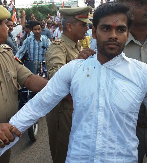 A shoe was thrown at Congress Vice President Rahul Gandhi on Monday during his ongoing 'Kisan Yatra' in Sitapur of Uttar Pradesh. Rahul Gandhi,Congress Vice President Rahul Gandhi,Kisan Yatra,Rahul Gandhi in Sitapur,Shoe hurled at Rahul Gandhi,Rahul Gandhi Shoe hurled,Shoe hurled,Rahul Gandhi during his road show