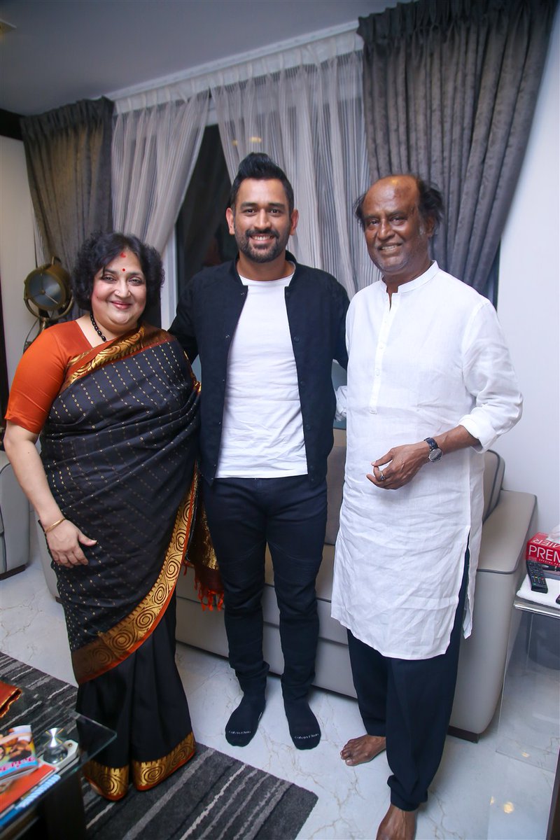 MS Dhoni and Sushant Singh Rajput meet Rajinikanth MS Dhoni,Sushant Singh Rajput,Rajinikanth,Superstar Rajinikanth,MS Dhoni meets Superstar Rajinikanth,Dhoni meets Superstar Rajinikanth,Dhoni meets Rajinikanth,Dhoni with Rajinikanth