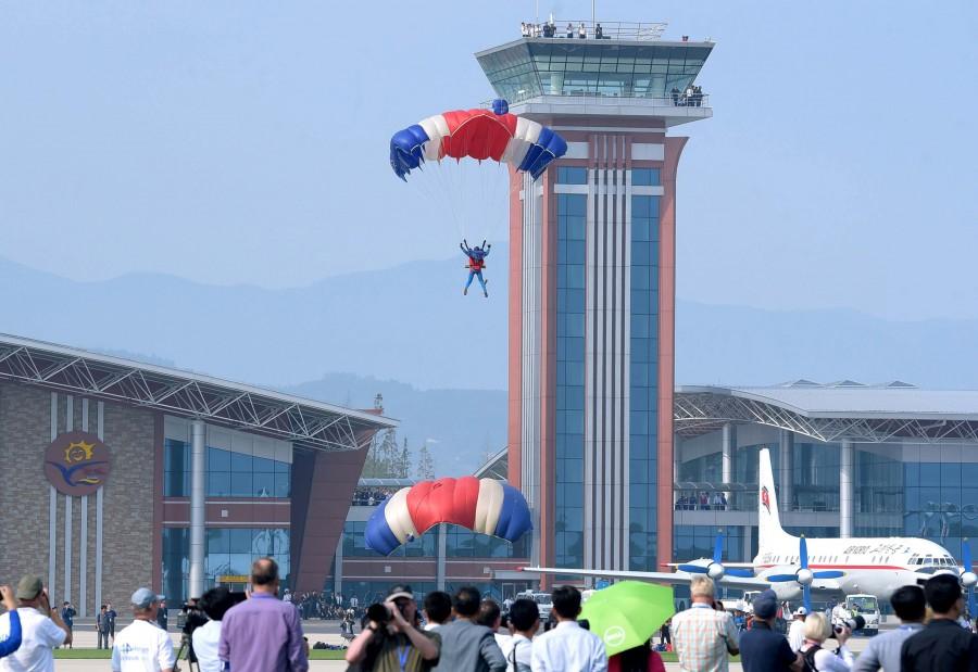 The reclusive state shows off its aviation prowess at the Wonsan Air Festival. North Korea air show pictures,North Korea air show pics,North Korea air show images,North Korea air show stills,air show pictures,air show pics,air show images,air show stills,first international air show pictures,first international air show pics,Wonsan