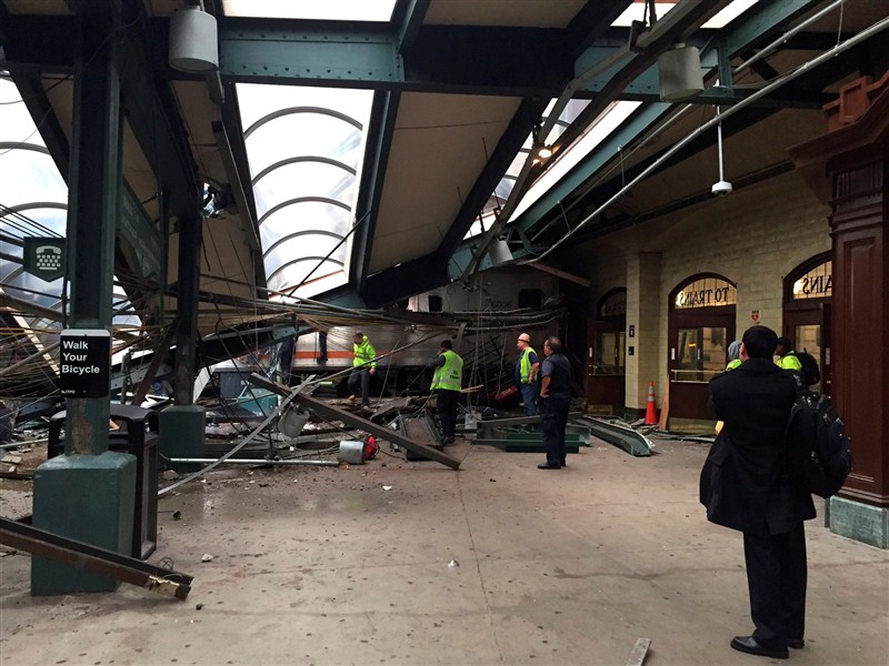 At least three persons were killed and over 100 injured on Thursday when a train crashed into the New Jersey Transit Hoboken station during rush hour, causing major structural damage, a media report said. Hoboken Train Crash,Hoboken Train,Train Crash,New Jersey Transit Hoboken station,New Jersey,New Jersey Transit,Hoboken Train Crash pics,Hoboken Train Crash images,Hoboken Train Crash photo,Hoboken Train Crash stills,Hoboken Train Crash pictures