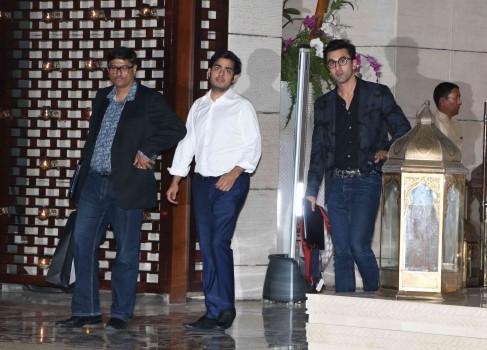 Bollywood celebs like Ranbir Kapoor, John Abraham, Varun Dhawan, Abhishek Bachchan spotted at Mukesh Ambani House.