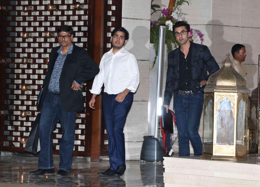 Bollywood celebs like Ranbir Kapoor, John Abraham, Varun Dhawan, Abhishek Bachchan spotted at Mukesh Ambani House. John Abraham,Varun Dhawan,Abhishek Bachchan,John Abraham spotted at Mukesh Ambani House,Varun Dhawan spotted at Mukesh Ambani House,Abhishek Bachchan spotted at Mukesh Ambani House,Mukesh Ambani House,Celbs at Mukesh Ambani House,Ranbir Kapoor