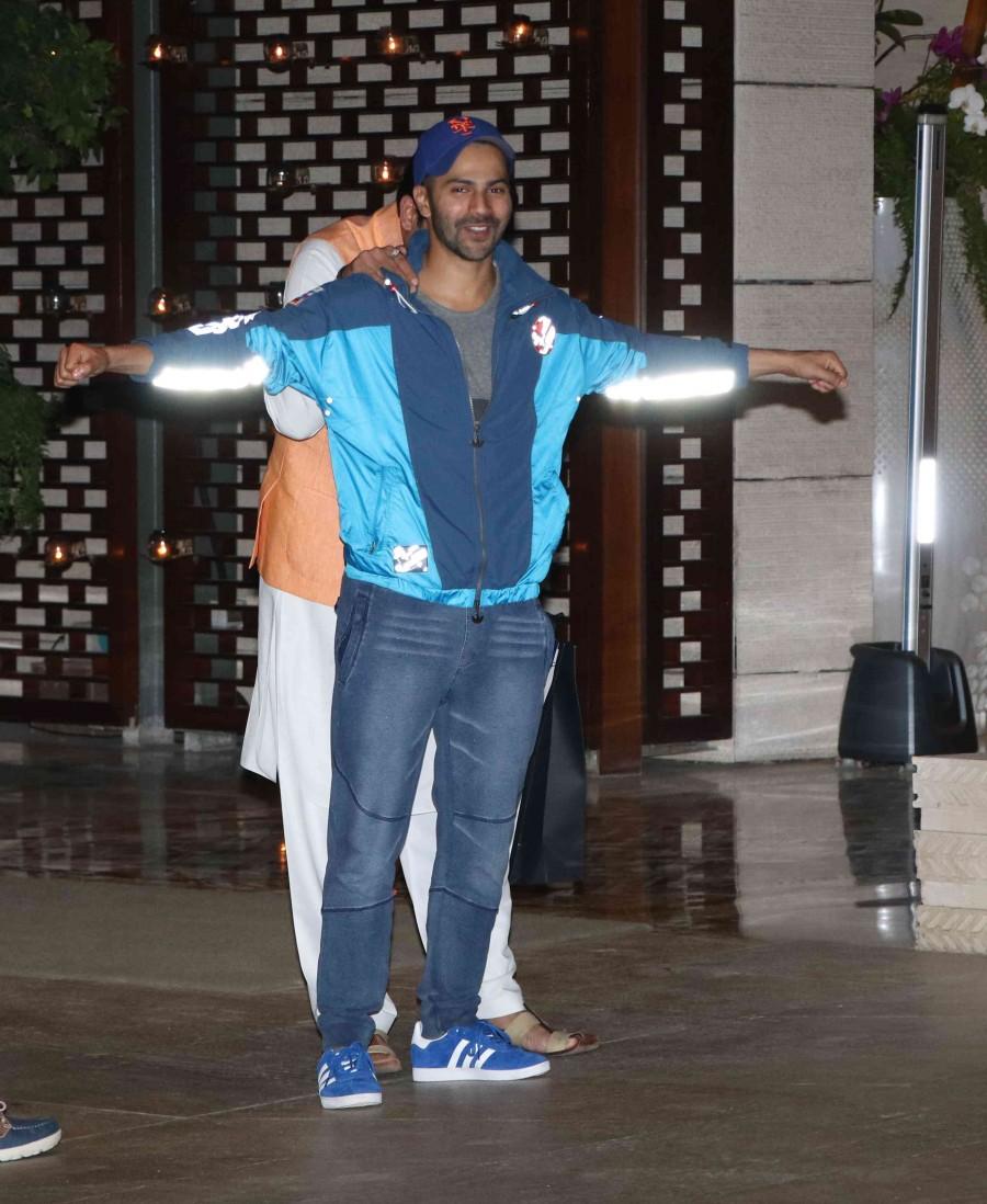 Bollywood celebs like Ranbir Kapoor, John Abraham, Varun Dhawan, Abhishek Bachchan spotted at Mukesh Ambani House. John Abraham,Varun Dhawan,Abhishek Bachchan,John Abraham spotted at Mukesh Ambani House,Varun Dhawan spotted at Mukesh Ambani House,Abhishek Bachchan spotted at Mukesh Ambani House,Mukesh Ambani House,Celbs at Mukesh Ambani House,Ranbir Kapoor
