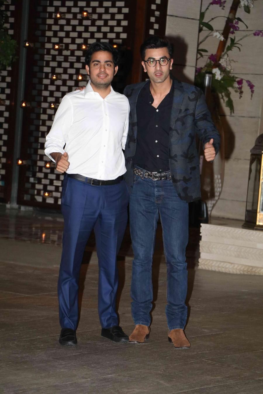 Bollywood celebs like Ranbir Kapoor, John Abraham, Varun Dhawan, Abhishek Bachchan spotted at Mukesh Ambani House. John Abraham,Varun Dhawan,Abhishek Bachchan,John Abraham spotted at Mukesh Ambani House,Varun Dhawan spotted at Mukesh Ambani House,Abhishek Bachchan spotted at Mukesh Ambani House,Mukesh Ambani House,Celbs at Mukesh Ambani House,Ranbir Kapoor