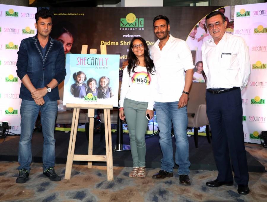 Bollywood actor Ajay Devgn joins Smile Foundation as goodwill ambassador, unveils #SheCanFly campaign with daughter Nysa. Ajay Devgn,Ajay Devgn joins Smile Foundation,Ajay Devgn as goodwill ambassador,#SheCanFly campaign,#SheCanFly,Ajay Devgn daughter Nysa,Nysa,actor Ajay Devgn