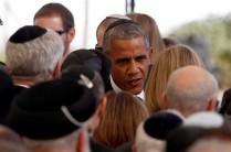 Barack Obama, Justin Trudeau, John Kerry at Shimon Peres funeral.