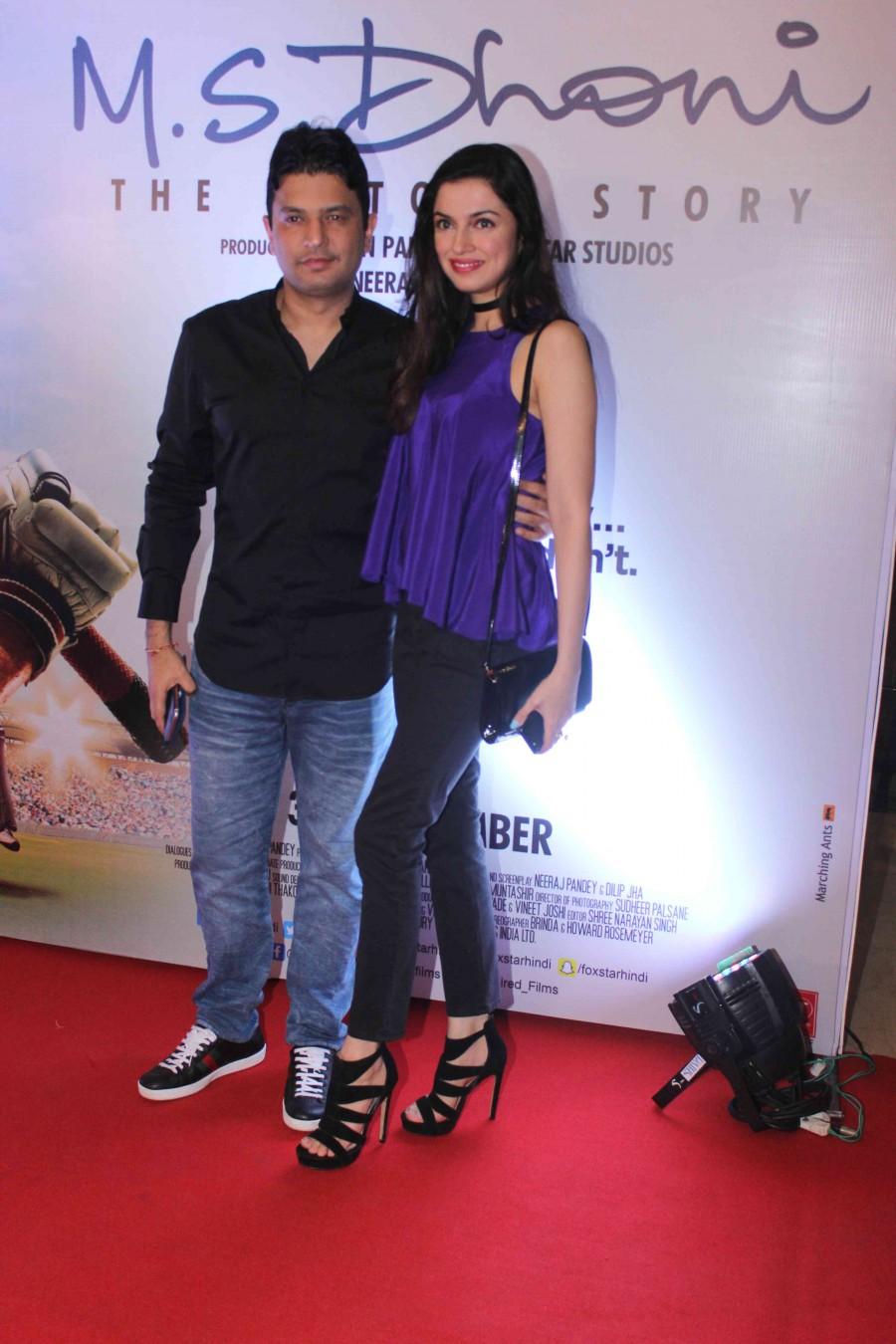 The recent screening of M.S. Dhoni: The Untold Story was a star-studded affair. Celebs like Sakshi Dhoni, Mahendra Singh Dhoni, Sapna Bhavnani, Disha Patani, Deepshika Bhagnani, Dheeraj Deshmukh, Pooja Bhagnani, Vashu Bhagnani, Manoj Tiwari, Sushant Singh Rajput, Bhushan Kumar, Divya Khosla Kumar, Kiara Advani and others graced the event. M.S. Dhoni: The Untold Story special screening,M.S. Dhoni special screening,MS Dhoni special screening,Sakshi Dhoni,Mahendra Singh Dhoni,Sapna Bhavnani,Disha Patani,Deepshika Bhagnani,Dheeraj Deshmukh,Pooja Bhagnani,Vashu Bhagnani,Manoj Tiwari,Sushant Sin