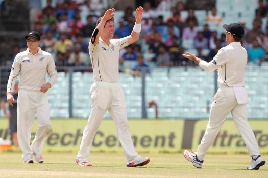 India were all out for 316 in their first innings on day two of the second cricket Test against New Zealand at the Eden Gardens here on Saturday.