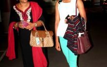Silver winner of Rio Olympics 2016 PV Sindhu and Neha Dhupia spotted at Mumbai International Airport.