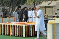 Prime Minister Narendra Modi on Sunday paid tribute to Mahatma Gandhi and Lal Bahadur Shastri at Rajghat and Vijay Ghat respectively on their birth anniversaries. The Prime Minister remembered the two leaders for the values they championed.