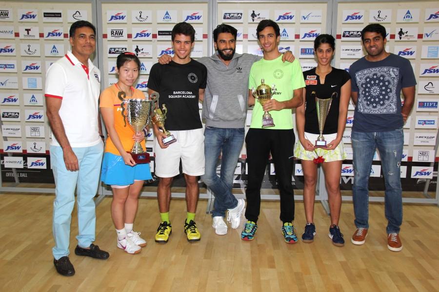 Bollywood actor Ranveer Singh graces JSW Squash Circuit 2016 championship finale. Ranveer Singh,Ranveer Singh at JSW Squash Circuit 2016 championship finale,JSW Squash Circuit 2016 championship finale,JSW Squash Circuit finale,JSW Squash Circuit,actor Ranveer Singh,Ranveer Singh pics,Ranveer Singh images,Ranveer Singh stills,Ranveer Si