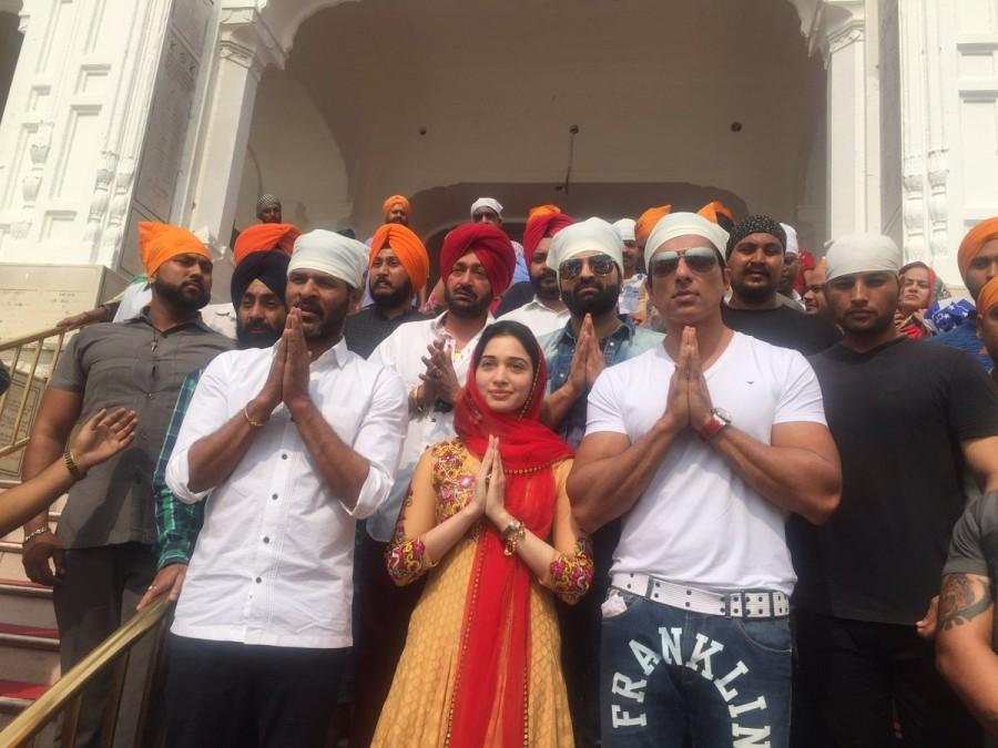 Actor Prabhu Deva, Sonu Sood, Tamannaah Bhatia visit Golden temple for the success of their upcoming movie Tutak Tutak Tutiya. Prabhu Deva,Sonu Sood,Tamannaah Bhatia,Prabhu Deva visits Golden temple,Sonu Sood visits Golden temple,Tamannaah Bhatia visits Golden temple,Prabhu Deva at Golden temple,Sonu Sood at Golden temple,Tamannaah Bhatia at Golden temple,Tutak Tutak Tutiya,Tut