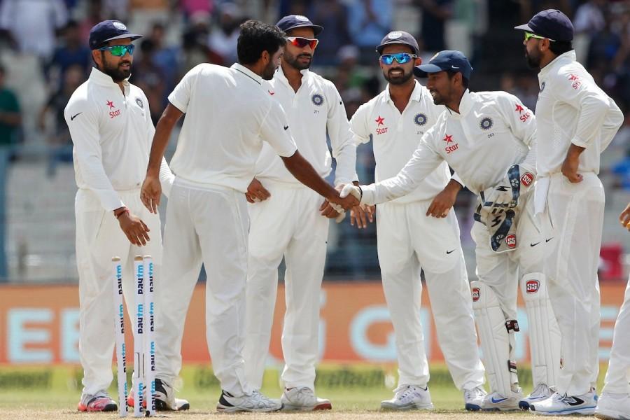 Ravichandran Ashwin and Ravindra Jadeja spun India to an unassailable 2-0 lead and the No.1 ranking in Tests, pinning New Zealand down in a riveting see-saw four-day affair, to win the second cricket Test by 178 runs here on Monday. Local boy Wriddhiman Saha was adjudged Man of the Match for his unconquered 54 and 58 in the two Indian innings at the Eden Gardens. India beat New Zealand,India vs New Zealand,India vs New Zealand Test series,India vs New Zealand 2ns Test,India vs New Zealand 2016,2nd Test in Kolkata,Virat Kohli,Team India,Ashwin,Ravichandran Ashwin