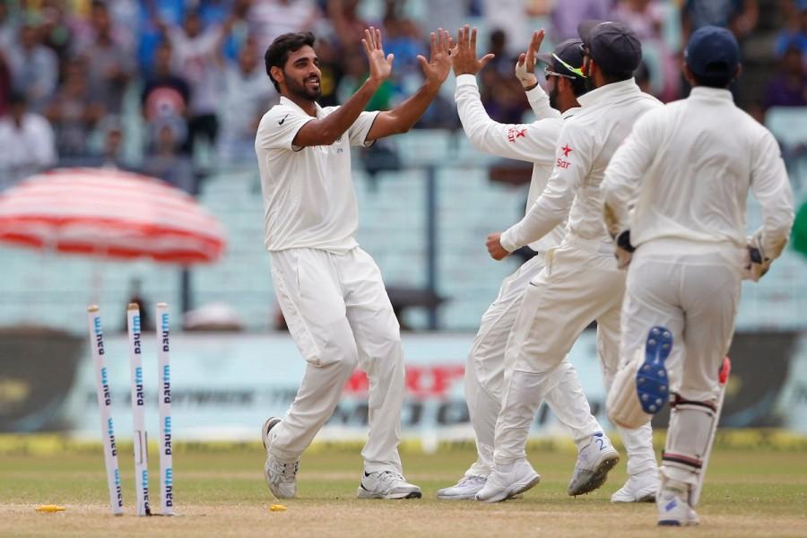Ravichandran Ashwin and Ravindra Jadeja spun India to an unassailable 2-0 lead and the No.1 ranking in Tests, pinning New Zealand down in a riveting see-saw four-day affair, to win the second cricket Test by 178 runs here on Monday. Local boy Wriddhiman Saha was adjudged Man of the Match for his unconquered 54 and 58 in the two Indian innings at the Eden Gardens. India beat New Zealand,India vs New Zealand,India vs New Zealand Test series,India vs New Zealand 2ns Test,India vs New Zealand 2016,2nd Test in Kolkata,Virat Kohli,Team India,Ashwin,Ravichandran Ashwin