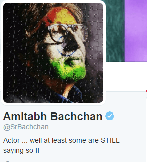 Amitabh Bachchan: The legendary Amitabh Bachchan’s twitter bio is something we couldn’t have thought of looking at the personality and the attitude he carries with him but indeed something simple and sarcastic. Take a look: