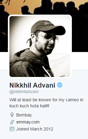 Nikkhil Advani: Nikkhil was surely looking for something to come to his brains while he was writing his bio when he suddenly paused to remember this. Well good on Nikhil Advani. Amitabh Bachchan,Twinkle Khanna,Rishi Kapoor,Amitabh Bachchan Twitter,Twinkle Khanna Twitter,Rishi Kapoor Twitter,Amitabh Bachchan Twitter status,Twinkle Khanna Twitter status,Rishi Kapoor Twitter status