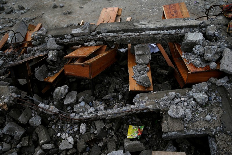 Destroyed desks are seen in a school in Jeremie, Haiti. Hurricane Matthew,Haiti hurricane Matthew,Hurricane Matthew pics,Hurricane Matthew images,Hurricane Matthew stills,Hurricane Matthew pictures,Hurricane Matthew photos,Actres Hurricane Matthew,monster Hurricane Matthew