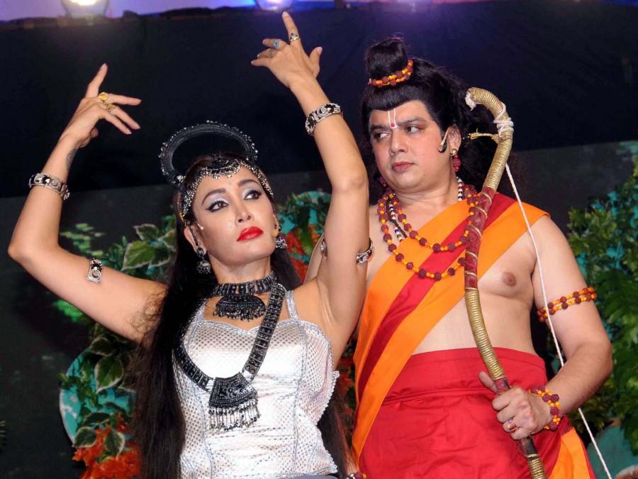 Sofia Hayat is in India to promote her film Six X. She went to Delhi to play Surpnakha in Ramleela at Red Fort. This was her first play in India. She loved the response of public. More than 50,000 people came to see the Ramleela. Shakti Kapoor played Khar, Harish played Laxman and Gurleen Chopra played Sita. Sofia Hayat,actress Sofia Hayat,Sofia Hayat plays Surpnakha,Surpnakha,Ramleela at New Delhi Red Fort,Sofia Hayat pics,Sofia Hayat images,Sofia Hayat photos,Sofia Hayat stills,Sofia Hayat pictures