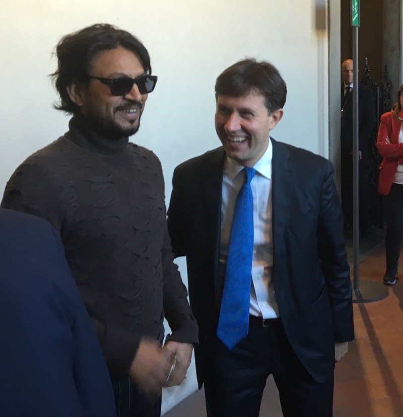 He is seen spending a lot of time with the cast and crew of the movie, and if we look at the images we can surely see how well Irrfan and Tom Hanks have bonded during the movie and its promotions. Irrfan Khan,Irrfan Khan joins Tom Hanks,Tom Hanks,Inferno for world premiere,Dario Nardella,Irrfan Khan with Tom Hanks,Irrfan Khan pics,Irrfan Khan images,Irrfan Khan photos,Irrfan Khan pictures,Irrfan Khan stills