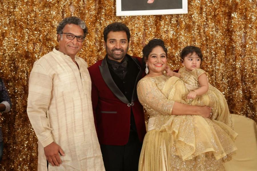 Dance Master Shobi's daughter Syamantakamani 1st birthday celebration held in Chennai. Celebs like Jyothika, Vignesh Shivan, Arun Vijay, KS Ravikumar, DD Divyadarshini, Ap Shreethar, Gayathri Raghuram, Preetha Hari, Dharani, Renuka Devi, Suseenthiran, Ameer Sultan, Thiru, Sangeetha Daughter Shivhiya, Krish, Rajiv Menon, Bharath, Rajesh M Selva, Latha Menon, Devi Sri Prasad, Prasanna, Riyaz Khan, Uma, K Bhagyaraj, Shariq Khan, Poornima, Shanthanu, Keerthi, Editor Mohan, Varalakshmi graced the event. Dance Master Shobi daughter's 1st birthday celebration,Syamantakamani,Syamantakamani birthday celebrations,KS Ravikumar,Jyothika,Vignesh Shivan,Editor Mohan,Arun Vijay,Nassar,K. Bhagyaraj,Poornima Jayaram,Shanthanu,Keerthi