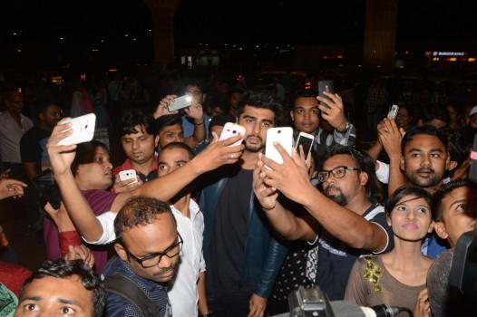Photos of Bollywood actor Arjun Kapoor leaves to Ladhak for a Magazine shoot.