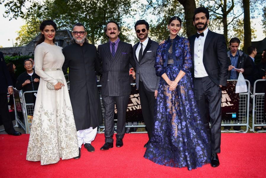 Celebrated Indian filmmaker Rakeysh Omprakash Mehra's latest cinematic masterpiece, MIRZYA, received its GALA Premiere at the 60th BFI London Film Festival in partnership with American Express on Thursday 6th October at 5.30pm. Anil Kapoor, the father of the lead star Harshvardhan Kapoor, and his sister Sonam Kapoor, walked the Red Carpet along with leading lady Saiyami Kher, co-starArt Malik the Director, Rakeysh Omprakash Mehra, Producer Rohit Khattar, amongst others. Sonam Kapoor,Anil Kapoor,Harshvardhan Kapoor,Saiyami Kher,Rakeysh Omprakash,MIRZYA,60th BFI London Film Festival,60th Film Festival,Bhaag Milkha Bhaag