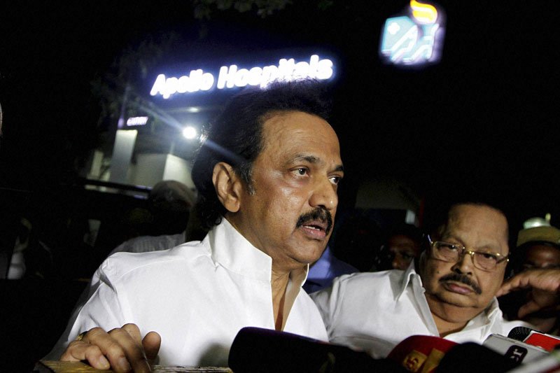 DMK's Stalin visits Apollo Hospital; wishes Jayalalithaa speedy recovery. Tamil Nadu Chief Minister J.Jayalalithaa continues to be under constant montoring by specialist doctors, said Apollo Hospital on Saturday. In a statement issued here, Apollo Hospitals said she is under constant monitoring by intensivists and consultants in the panel. Stalin visits Apollo Hospital,Stalin visits Jayalalithaa in hospital,Stalin visits Jayalalithaa,Stalin meets Jayalalithaa,Jayalalithaa,Apollo Hospital,jayalalithaa health,Jayalalithaa health update,tamil nadu cm jayalalithaa