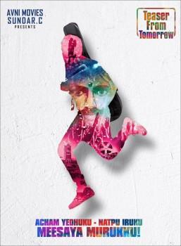 Hiphop Tamizha Adhi starring Meesaya Murukku Teaser Launch Posters. Produced by Sundar C under Avni Movies banner. Story, Screenplay, Direction and Music by Hip Hop Tamizha Aadhi.