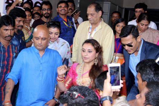 Photos of Bollywood actress Rani Mukerji attends the Durga Puja celebrations in Mumbai.