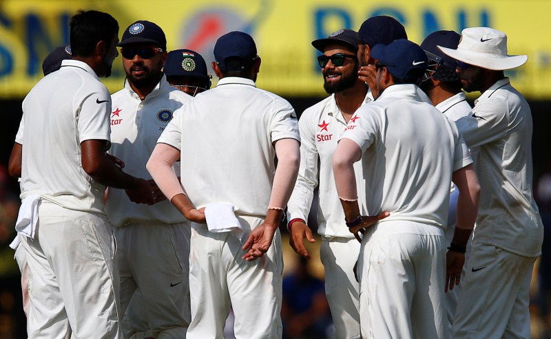 Earlier, riding on Cheteshwar Pujara's brilliant 101 and opener Gautam Gambhir's 56-ball 50, India declared their second innings at 216/3 with an overall lead of 474 runs, just before the tea break. India vs New Zealand,India vs New Zealand Test series,India beats New Zealand,Holkar Cricket Stadium,whitewash,Gautam Gambhir,Cheteshwar Pujara,Ravichandran Ashwin,Ashwin,India beats New Zealand by 321 runs,India whitewash New Zealand
