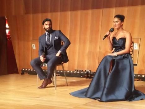 Ranveer Singh, Vaani Kapoor at the trailer launch of 'Befikre' in Paris. 