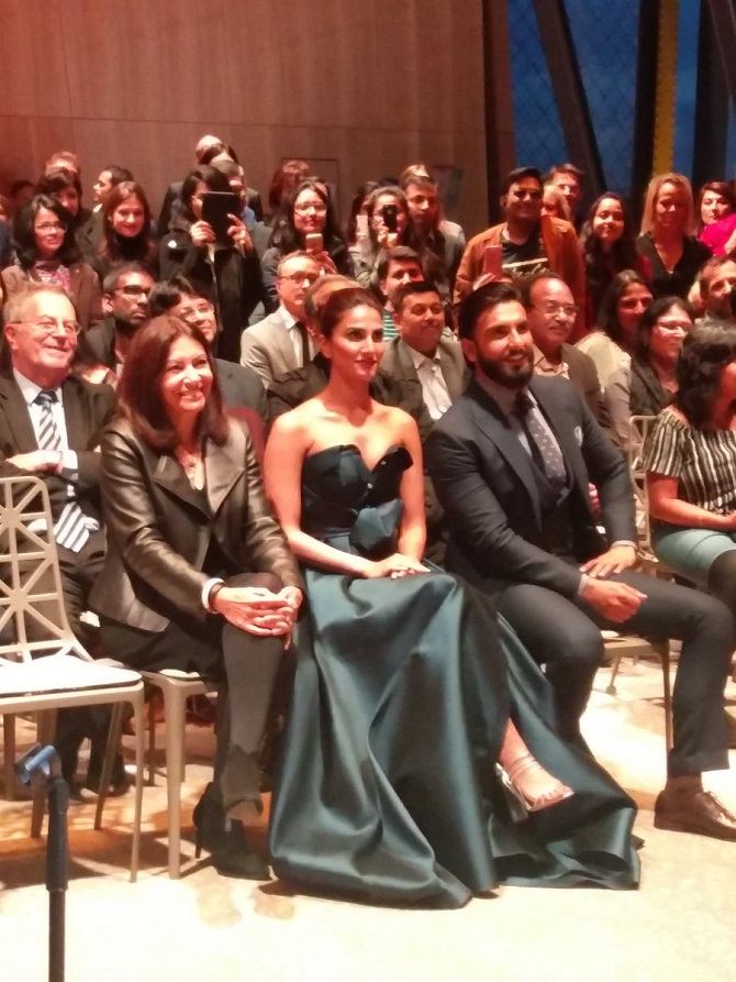 Ranveer Singh, Vaani Kapoor at the trailer launch of 'Befikre' in Paris. "Befikre", set to release on December 9, captures the Parisian spirit of freedom and impulsive living. Ranveer Singh,Vaani Kapoor,Befikre,Befikre Trailer,Befikre Trailer Launch,Befikre Trailer Launch pics,Befikre Trailer Launch images,befikre trailer launch in Eiffel Tower,Befikre Trailer Launch stills,Befikre Trailer Launch pictures