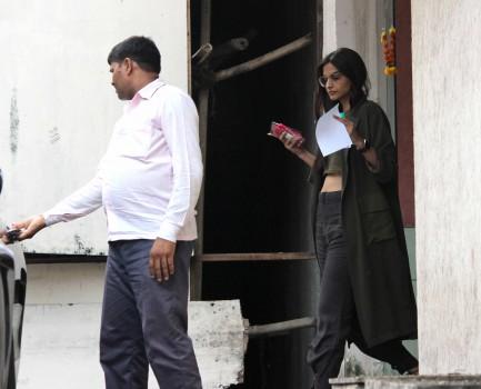 Photos of Sonam Kapoor spotted at Skinfiniti Clinic in Mumbai.