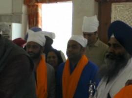 Musician AR Rahman photos,Sound engineer Resul Pukutty pictures,Nanak Shah Fakir music launch photos,Delhi Gurudwara Rakaab Ganj pictures,Rahman Resul Pukutty stills,Rahman Resul Gurudwara Rakaab Ganj