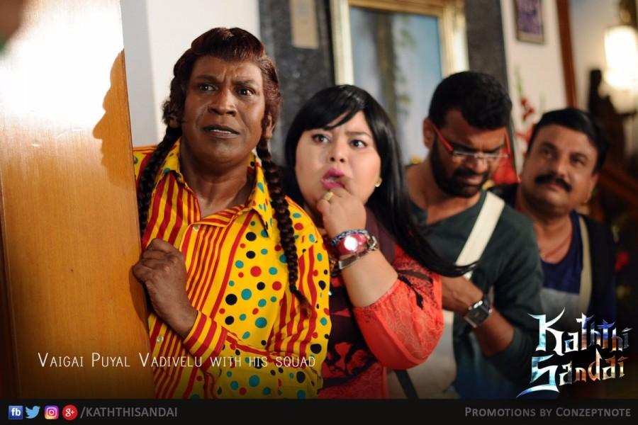 Kaththi Sandai is an upcoming Tamil movie written and directed by Suraj. The film stars Vishal and Tamannaah in the lead role, while Jagapati Babu, Vadivelu, Soori, Tarun Arora, Sampath Raj, Balaji and Aarthi appears in the supporting role. Kaththi Sandai,Kaththi Sandai pics,Kaththi Sandai images,Kaththi Sandai photos,Kaththi Sandai stills,Kaththi Sandai pictures,Vishal,Tamannaah,Jagapati Babu, Vadivelu, Soori, Tarun Arora, Sampath Raj, Balaji,Kaththi Sandai latest movie stills,Kaththi Sanda