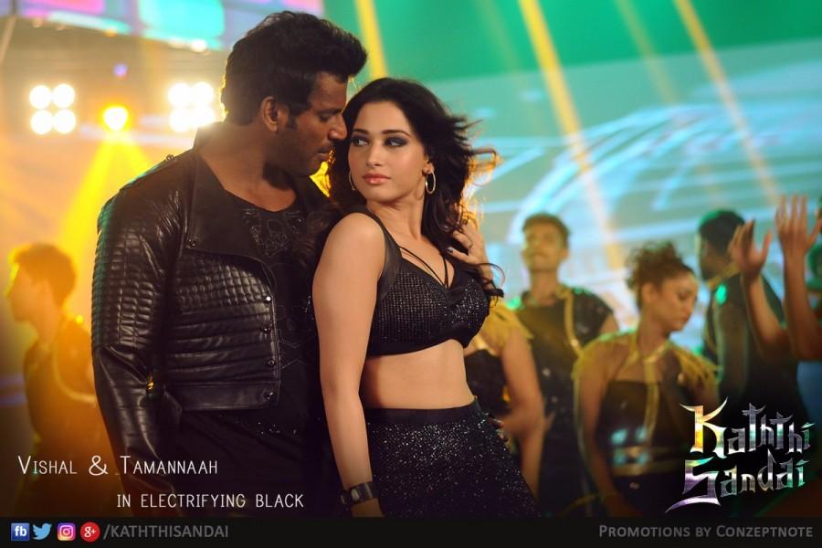 Kaththi Sandai is an upcoming Tamil movie written and directed by Suraj. The film stars Vishal and Tamannaah in the lead role, while Jagapati Babu, Vadivelu, Soori, Tarun Arora, Sampath Raj, Balaji and Aarthi appears in the supporting role. Kaththi Sandai,Kaththi Sandai pics,Kaththi Sandai images,Kaththi Sandai photos,Kaththi Sandai stills,Kaththi Sandai pictures,Vishal,Tamannaah,Jagapati Babu, Vadivelu, Soori, Tarun Arora, Sampath Raj, Balaji,Kaththi Sandai latest movie stills,Kaththi Sanda