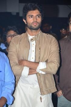 Telugu movie Dwaraka Audio Launch event held at Hyderabad. Celebs like Vijay Devarakonda, Divya Kola, Pooja Jhaveri, Sai Karthik, Jyo, Srinivasa Ravindra, RB Choudary, Ganesh Penubotu, Pradyumna Chandrapati, Prudhvi Raj, Vamsi Paidipally, Maruthi, Uttej, RP Patnaik, Suresh Kondeti, Srinivasa Reddy, K Dasarath, Tammareddy Bharadwaja, Meena Kumari, BV Nandini Reddy, Raj Kandukuri, Anchor Jhansi and others graced the event.