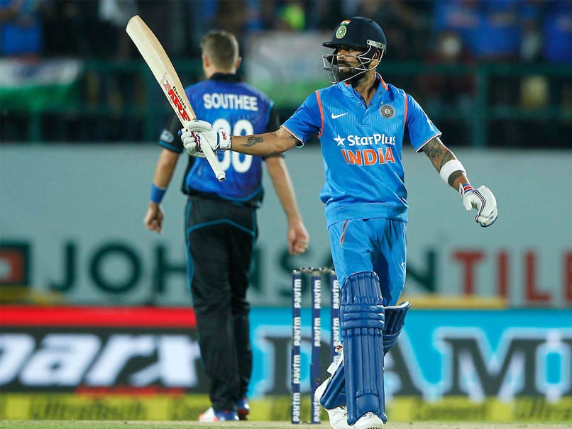 Virat Kohli (85 not out) and Ajinkya Rahane (33) were the top-scorers while Manish Pandey and skipper Mahendra Singh Dhoni contributed with 17 and 21 runs respectively. India beats New Zealand,India vs New Zealand,India beat New Zealand,India beat New Zealand First ODI,India beats New Zealand by six wickets,Ind vs NZ,Ind vs NZ pics,Ind vs NZ images,Ind vs NZ photos,Ind vs NZ stills,Ind vs NZ pictures