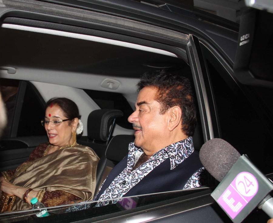 Shatrughan Sinha and wife Poonam Sinha at Hema Malini's 68th Birthday Bash Party. Hema Malini,Hema Malini 68th Birthday Bash Party,Hema Malini Birthday Bash Party,Hema Malini Birthday Bash,Hema Malini Birthday Party,Amitabh Bachchan,Shatrughan Sinha,Poonam Sinha,Jaya Bachchan,Esha Deol,Hema Malini Birthday Party pics,Hema Malini Birthd