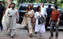 A prayer meeting was held by Shilpa Shetty and family in memory of her late father Surendra Shetty. Several Bollywood celebrities like Abbas, Burmawalla, Mastan Burmawalla, Poonam Dhillon, Vivek Oberoi, Vashu Bhagnani, Harman Baweja, Mana Shetty, Suniel Shetty, Palak Muchhal, Palash Muchhal, Krishika Lulla, Sunil Lulla, Manmohan Shetty, Sonali Bendre, Goldie Behl, Jackie Shroff, Neelam Kothari, Ken Ghosh, Jackky Bhagnani, Chunky Pandey, Manish Paul, Tanishaa Mukerji, Sunny Dewan, Dolly Sidhwani, Ritesh Sidhwani, Neeraj Vora, Varsha Taurani, Ramesh S. Taurani, Madhoo Shah, Jimmy Shergill, Aishwarya Rai Bachchan, Jaya Bachchan, Sajid Nadiadwala, Wardha Khan, Rishi Kapoor, Neetu Singh, Shilpa Shetty, Sunanda Shetty, Shamita Shetty, Preity Zinta, Amitabh Bachchan, Raj Kundra, Vidya Balan were seen attending the meet.
