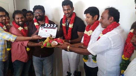 Tamil movie Irumbu Thirai Pooja event held in Chennai. Irumbu Thirai is an upcoming Tamil movie directed by debutant P. S. Mithran. The film stars Vishal and Samantha in the lead role. Arya is going to play the baddie while Yuvan Shankar Raja has been roped in to score the music.